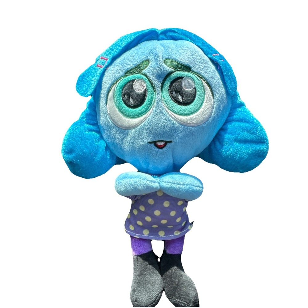 Disney Inside Out Sadness Emotion Plush Toy Medium Blue Purple Dress 10"